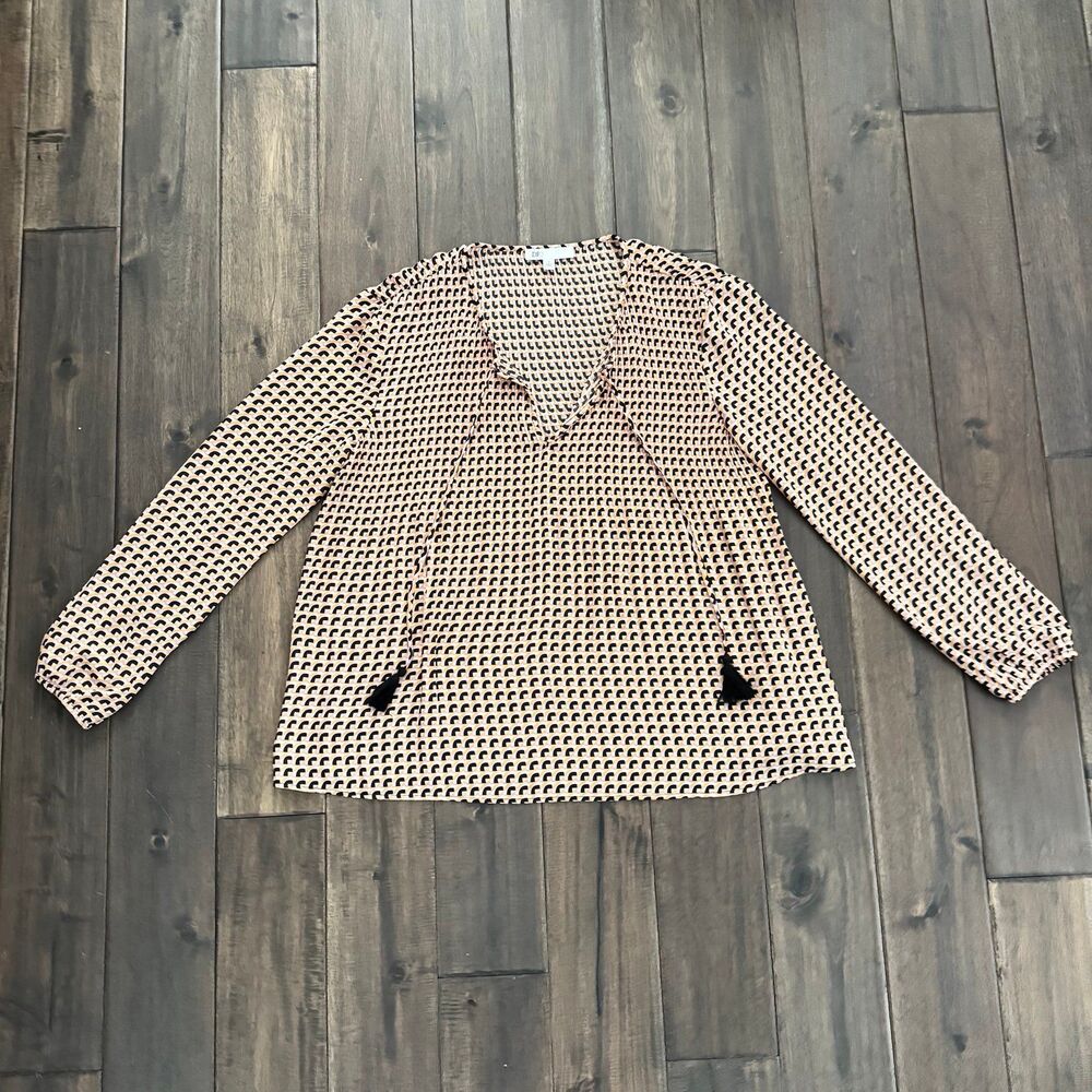 DR2 Yellow Black & White Patterned Relaxed Blouse S